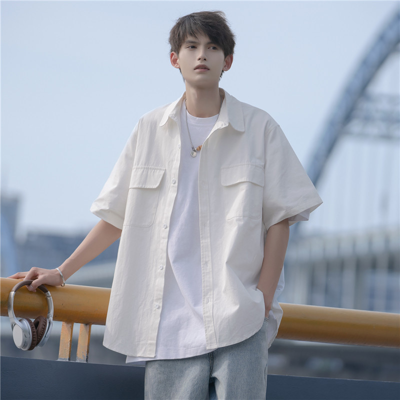 夏季新款口袋工装短袖衬衫501-2-CS009-P50控68图片