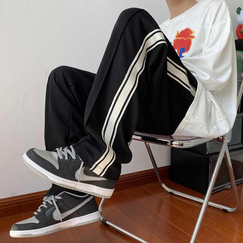 四季款 侧边织带条纹垂感直筒休闲卫裤501-2-KZ206-P50图片