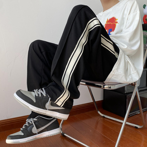 四季款 侧边织带条纹垂感直筒休闲卫裤501-2-KZ206-P50图片