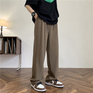 高品质*棕色西裤男宽松直筒垂感休闲裤501-2-XK051-P45图片