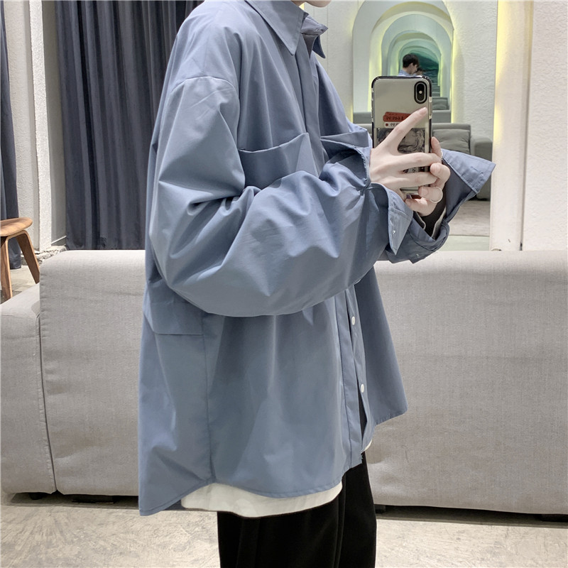 2025秋装新款宽松工装大口袋长袖衬衫男CS07-P40,男装衬衫,星座501-2