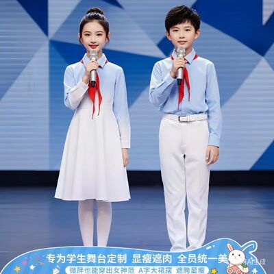 新款大合唱演出服初中高中生朗诵表演合唱运动会诗歌朗诵礼服服装