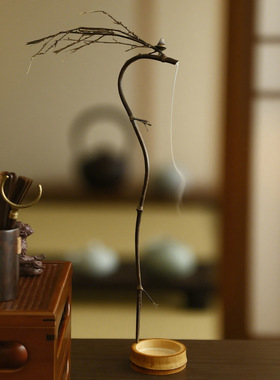 龙吐香龙腾纯手工竹枝龙挂香竹倒挂香座线香香插龙头香挂禅意线香