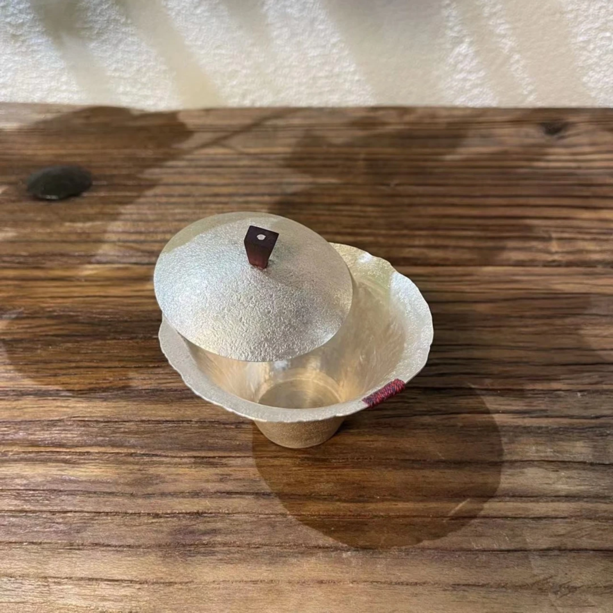 手工捶打纯银盖碗文人高端泡茶碗防烫设计茶空间精工泡碗软化水质