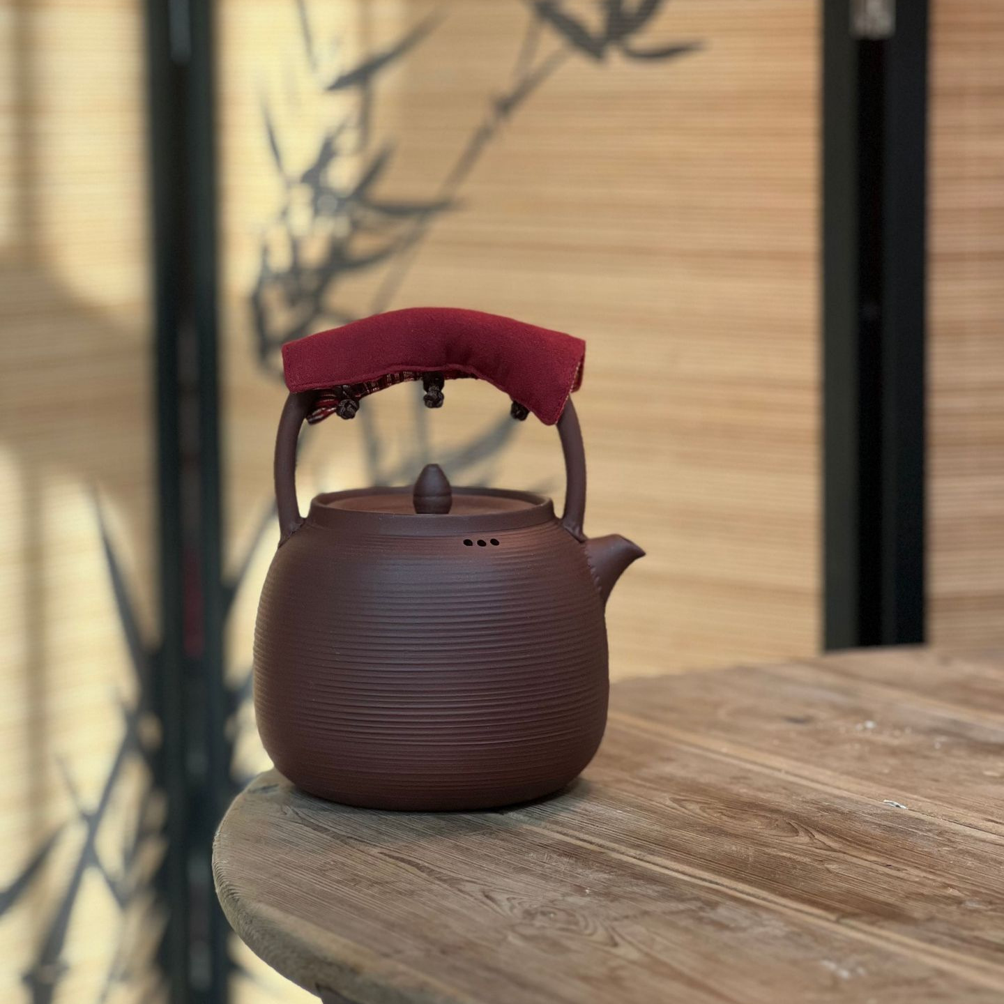 手工紫砂陶壶煮茶烧水壶养生煮茶壶耐热大容量电陶炉用提梁烧水壶