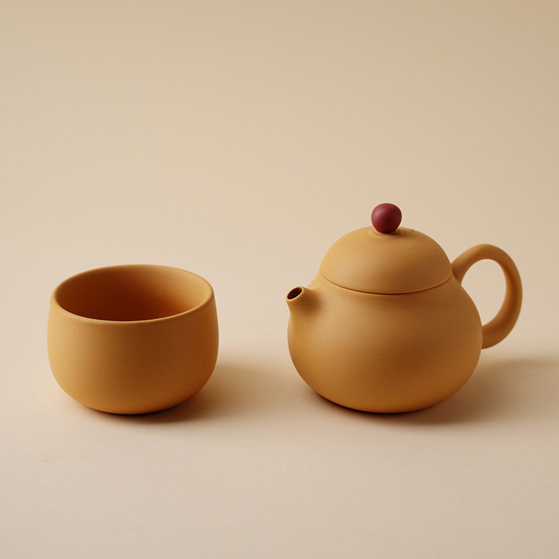 原矿黄段泥紫砂茶壶文旦壶家用陶瓷球孔过滤迷你泡茶壶茶空间茶器