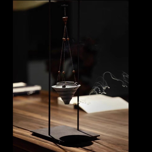 饰样板间软装 新中式 创意香薰摆件室内客厅禅意陶瓷倒流香炉酒柜装