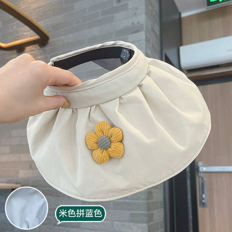 夏季遮阳帽大帽檐透气太阳帽儿童空顶贝壳帽男女童无顶防晒帽宝宝