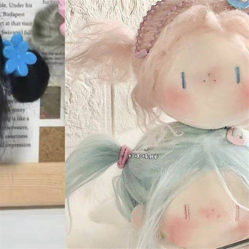 爆款丸子头炸毛娃娃DIY棉花娃娃公仔毛绒挂件送闺蜜生日小礼物