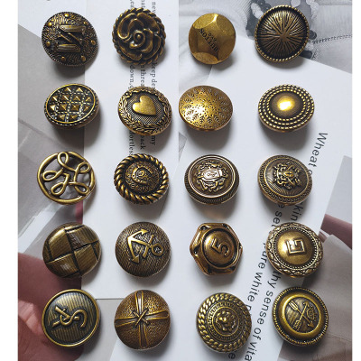 复古高档纽扣欧冠古金色