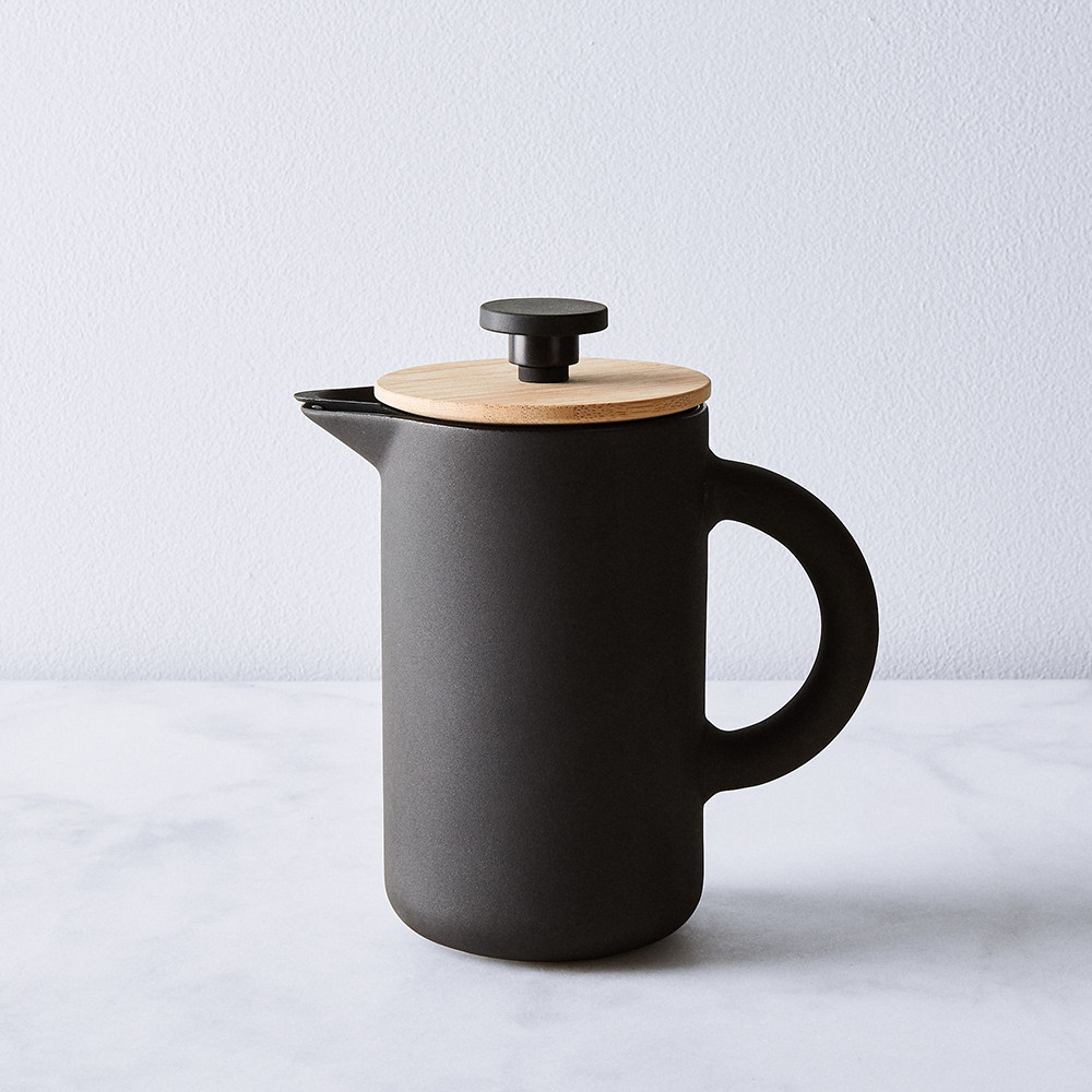 Stelton Theo法压壶黑色陶瓷丹麦北欧风格咖啡滤压壶冷水壶凉水壶