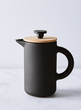 Stelton Theo法压壶黑色陶瓷丹麦北欧风格咖啡滤压壶冷水壶凉水壶