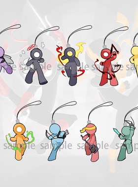 ab柴挂件Alan Becker 火柴人手机链周边同人高颜值学生森系挂件