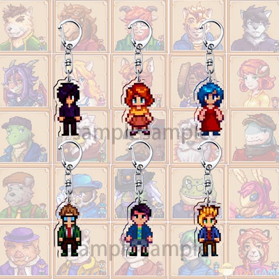 星露谷物语周边像素风钥匙扣亚历克斯哈维山姆谢恩阿比盖尔艾米丽