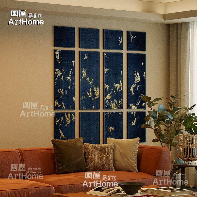 复古风沙发背景墙装饰画壁画中古原木风客厅挂画落地画高级感飞鸟,家居饰品,现代装饰画,淘宝优惠券,粉丝福利购,淘宝优惠卷