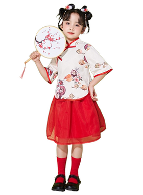 中国风儿童幼儿园国庆演出服