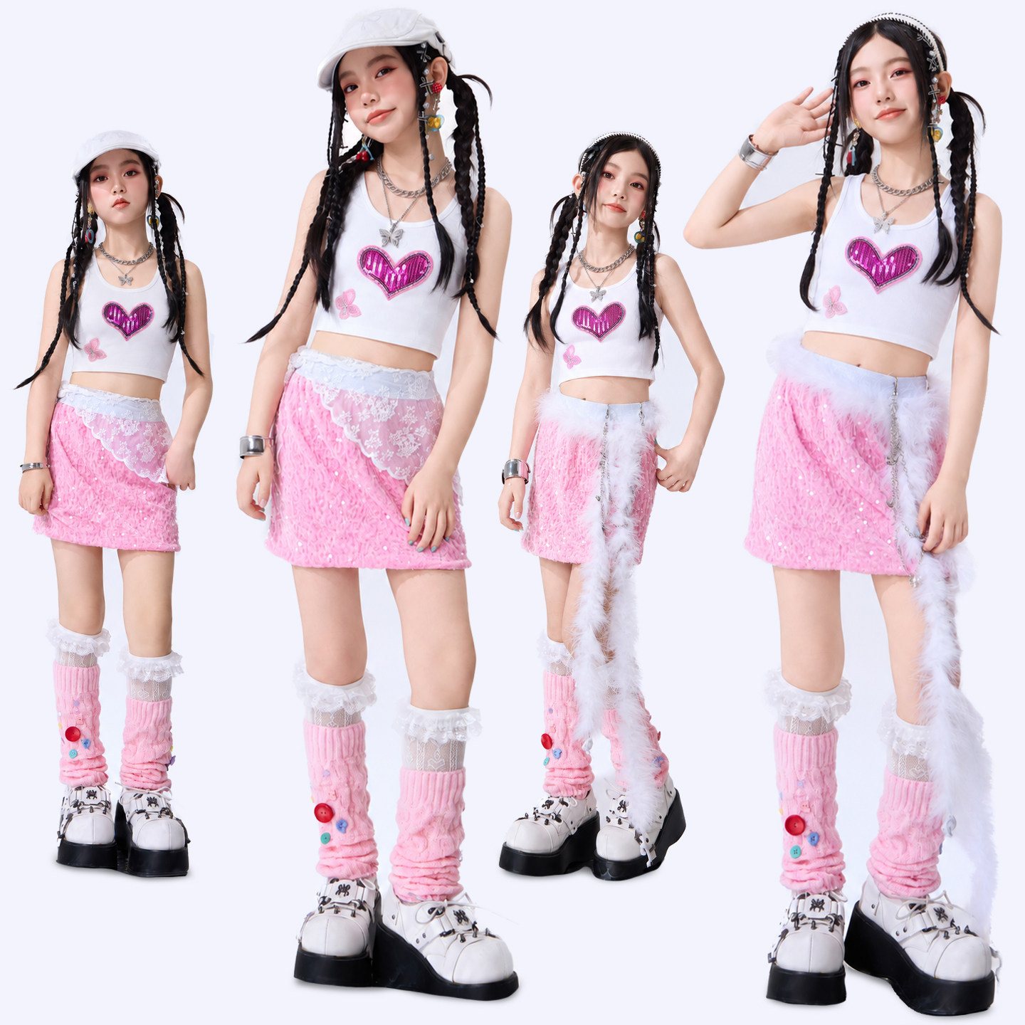 女童爵士舞服装潮酷jazz套装儿童