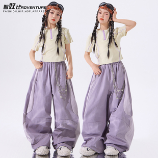 少儿爵士舞服装夏天女童露脐绿色上衣套装女孩jazz街舞女团表演服