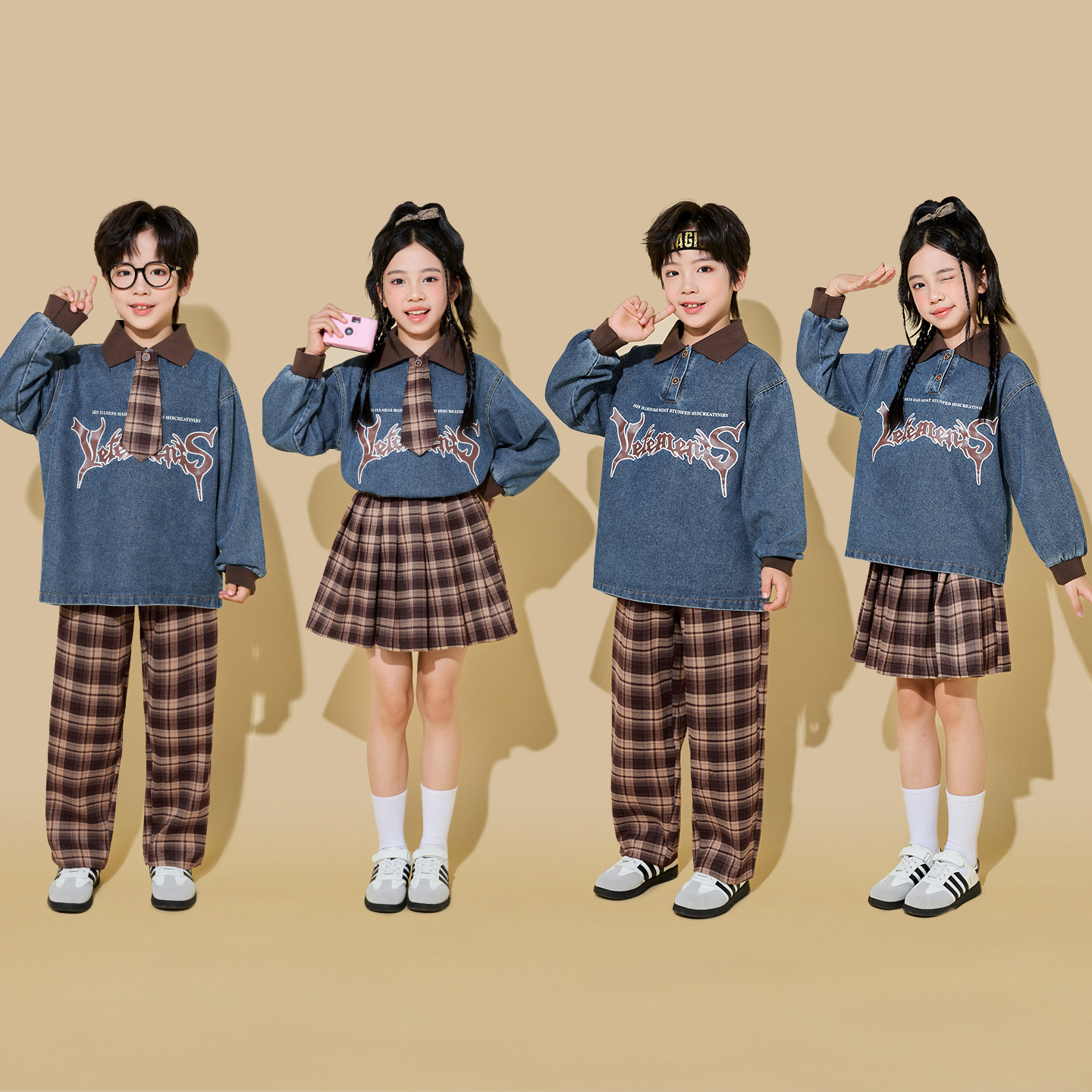 儿童秋季表演服合唱小学生啦啦队