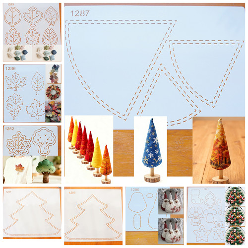 软模板画图可反复用描图圣诞树圣诞叶子秋天叶子模板