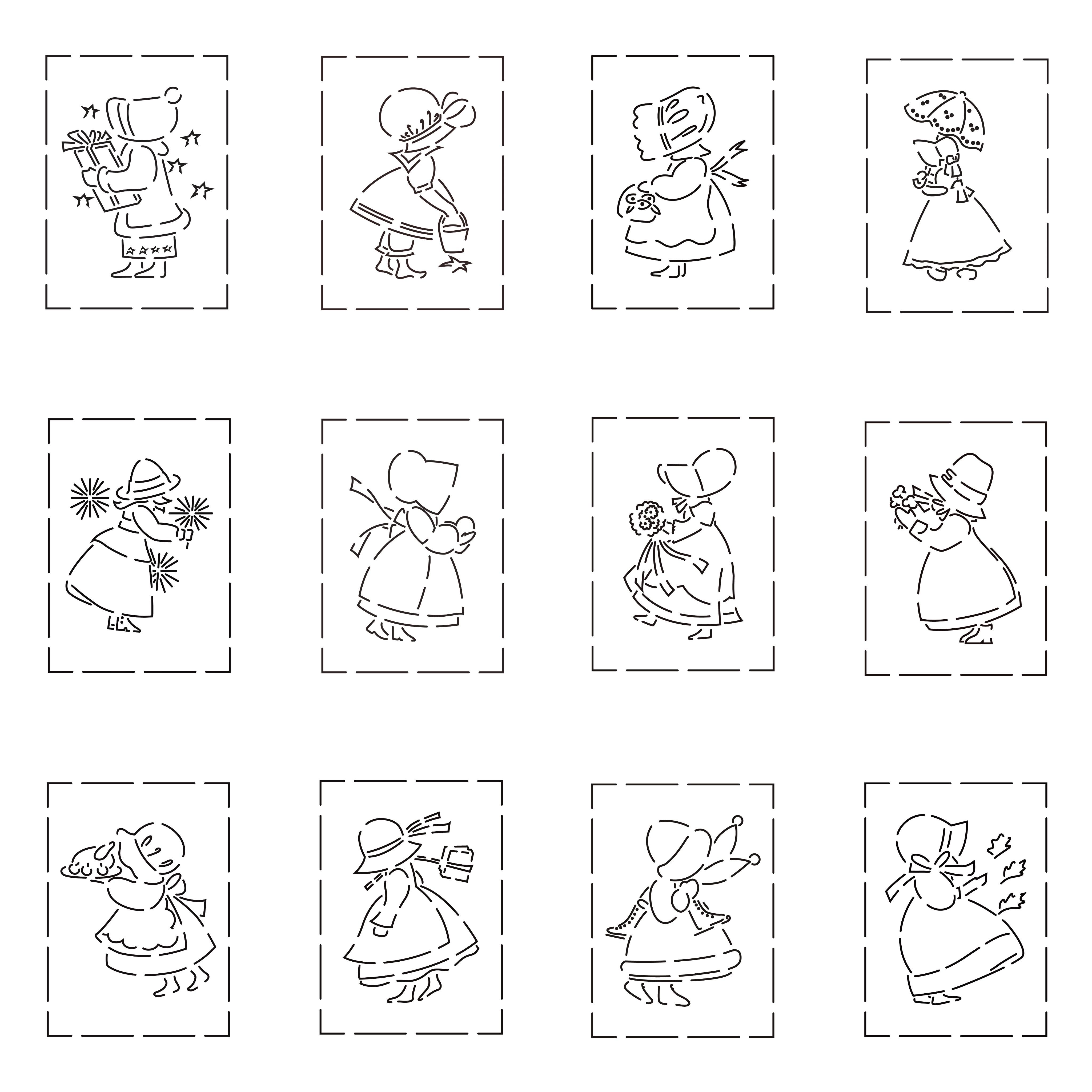 晗颖手工 拼布图谱苏姑娘模板 小苏图纸