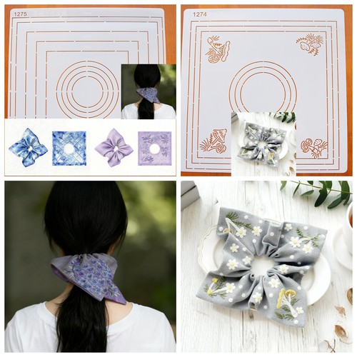 软模板画图可反复用描图爱心星星樱花双层方巾刺绣蘑菇大肠发圈