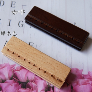 晗颖手工 实木榉木橡木木夹片带磁扣小包吸扣