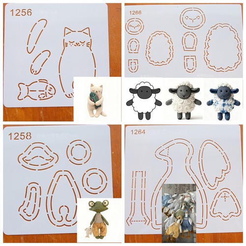 软模板画图可反复用描图猫咪分体青蛙羊大鹅的模板