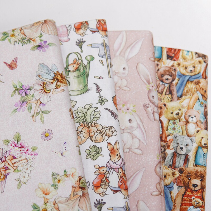晗颖家DIY手工桌布窗帘服装手账包包布料棉布彼得兔花仙子泰迪熊