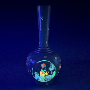 宋汝窑夜光瓷彩绘红楼梦人物纹胆瓶古董古玩收藏品瓷器老物件保真