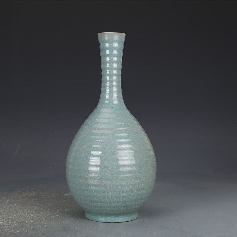 宋瓷收藏宋汝窑青釉胆瓶仿古瓷器古董古玩宋代老瓷器收藏