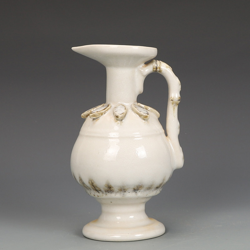 唐代邢窑白瓷执壶茶壶古董古玩包老瓷器旧货老货收藏陶瓷摆件