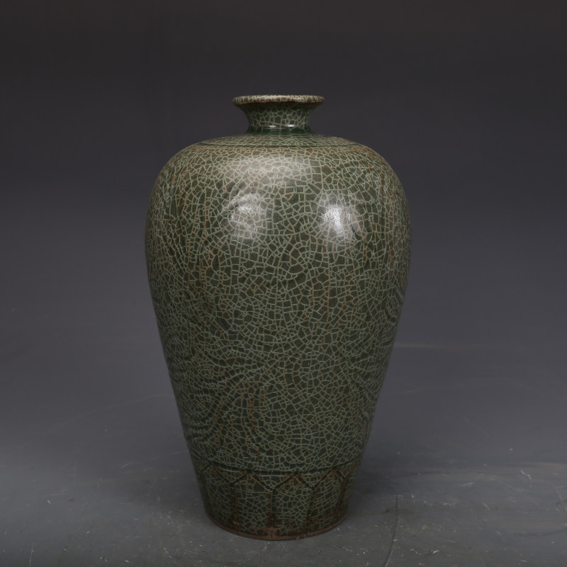 宋瓷收藏溪口官窑梅瓶古董古玩五大名窑旧货老货收藏摆件