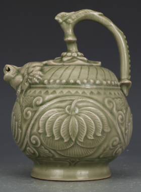 宋耀州窑青釉提梁壶窖藏瓷器古董