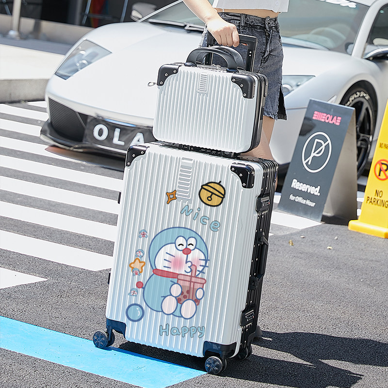 行李箱女日系涂鸦2023年新款密码旅行皮箱子男20寸结实耐用拉杆箱