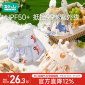 婴儿遮阳太阳帽男童女童防紫外线空顶夏季 儿童防晒帽宝宝帽子薄款