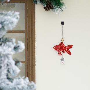 EMITDOOG年年有鱼风铃创意挂饰门把手挂牌家用卧室可爱装饰挂件