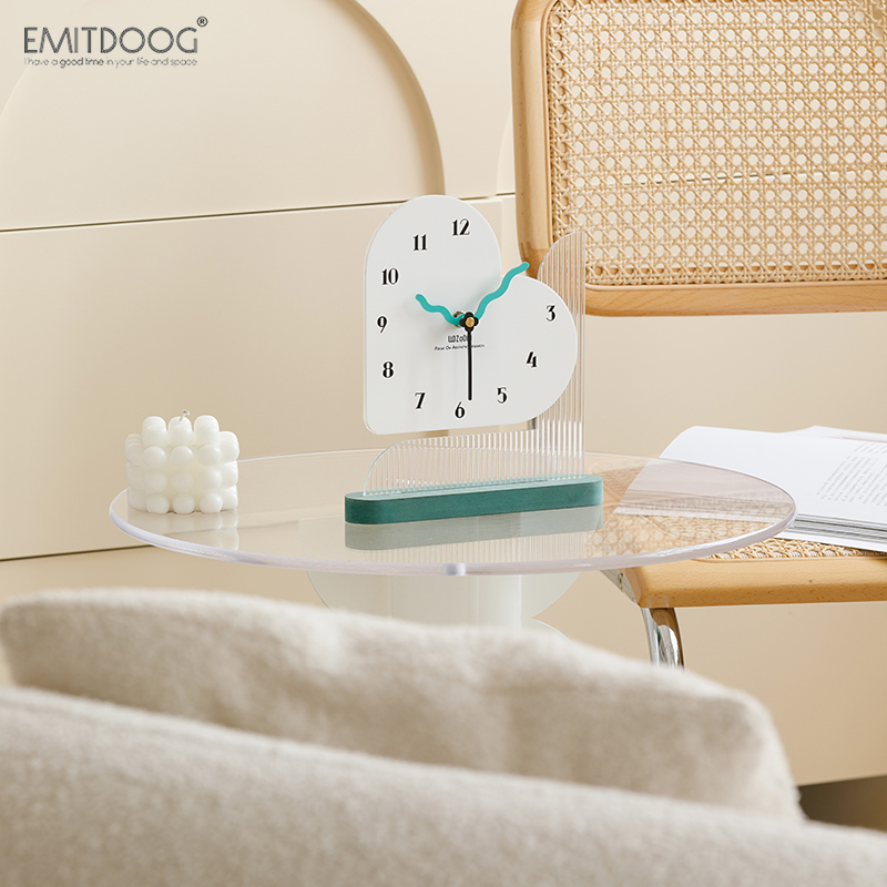EMITDOOG心形座钟客厅装饰品家居入户玄关电视柜创意办公桌面摆件