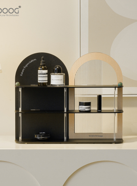 EMITDOOG杯架收纳架桌面轻奢中古风多层咖啡马克杯子香水置物架