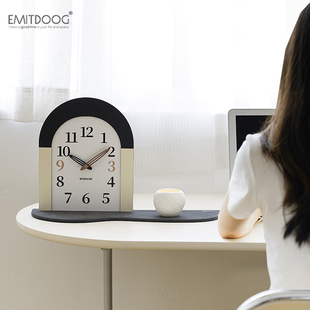 EMITDOOG入户玄关创意香薰置物架家居客厅桌面摆放式时钟装饰品