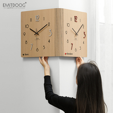 EMITDOOG现代转角客厅挂钟2025新款双面拐角创意时钟家用简约钟表