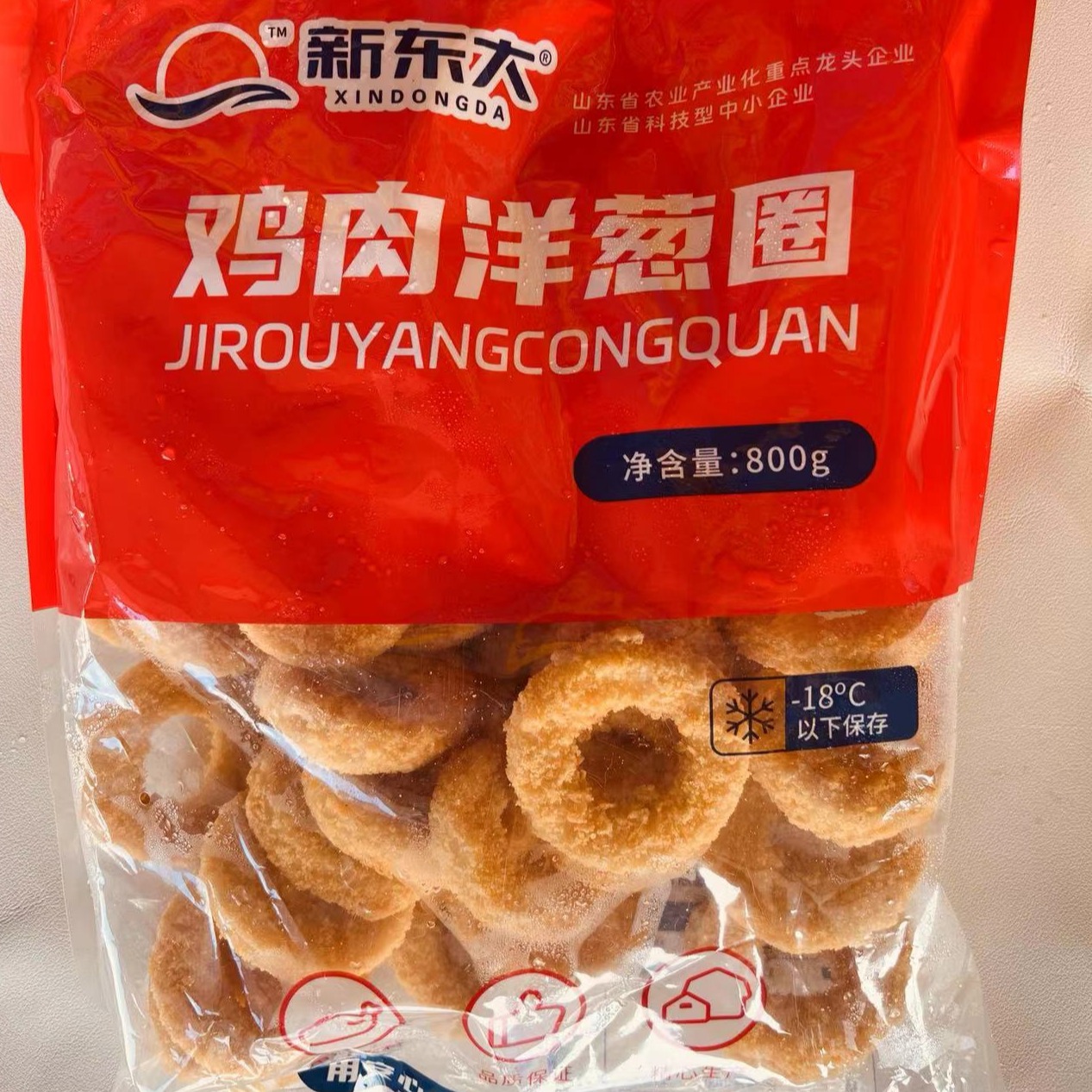 新东大鸡肉洋葱圈800克10袋油炸小吃冷冻半成品