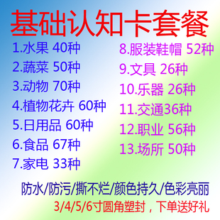 自闭症认知卡片全套孤独症ABA康复训练教材语言发育迟缓套装彩图