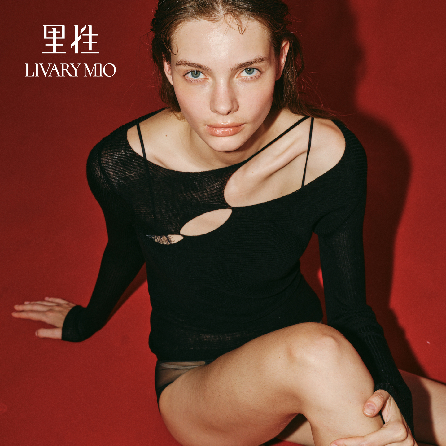 Livary Mio/里性光点 绵羊毛衫上衣性感微透套头打底针织衫