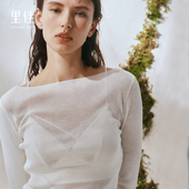shrouded两穿上衣性感微透真丝针织衫 里性 云雾 mist LIVARY MIO