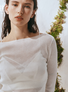 里性/Livary Mio云雾 mist shrouded 两穿上衣性感微透真丝针织衫