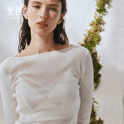 里性 LIVARY MIO 云雾 mist shrouded两穿上衣性感微透真丝针织衫