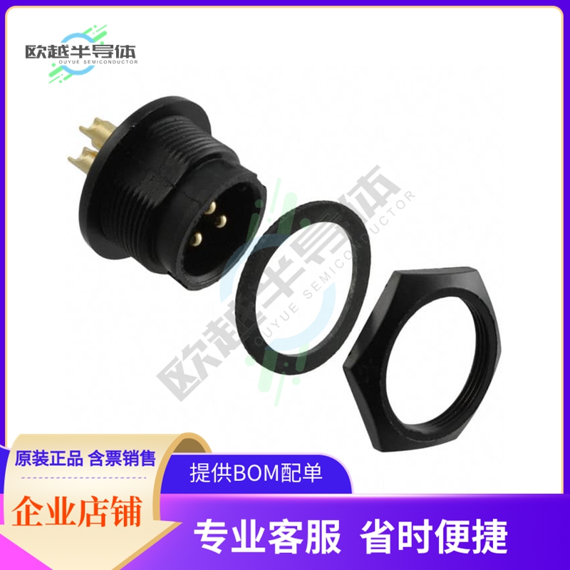 4182-3PG-300【CONN RCPT MALE 3P GOLD SLDR CUP】