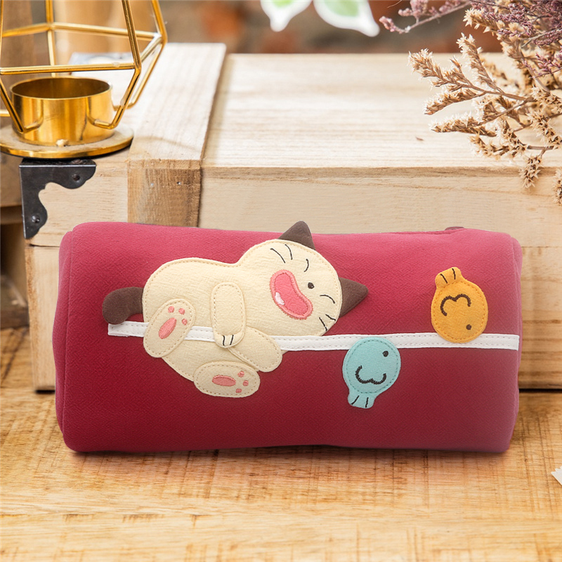 Kine猫卡通棉布笔袋化妆品收纳包