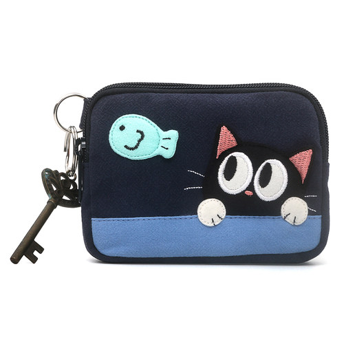 kine猫棉布硬币零钱包原创小众女
